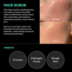 Dermasuri deep-cleansing-face-mitt-shower-use ideal for shower-based exfoliation and skin renewal.