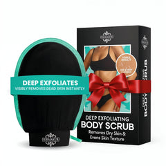 Dermasuri deep-exfoliating-glove close-up texture for smoother skin after shower