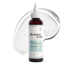 Dermazen Calming Serum dropper closeup showcases precise application for irritated skin