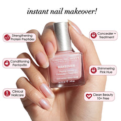 Dermelect Makeover Ridge Filler shimmering pink demonstrates camouflaging imperfections while hydrating.
