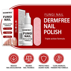 DERMFREE uñas gruesas y descoloridas, aspecto más uniforme.