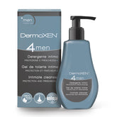 DERMOXEN 4Men bottle pour demonstrates menthol fresh cleansing for daily use