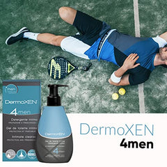 DERMOXEN 4Men foamy lather illustrates easy cleansing during workouts
