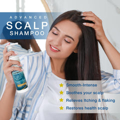 DERPHEA psoriasis shampoo label closeup highlighting plant-based formula