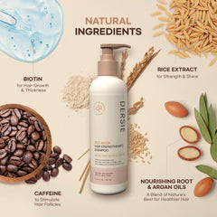 Dersie Biotin Caffeine Shampoo Dispense—fortifying rinse for fuller-feeling strands.