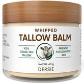 Dersie Whipped Tallow Cream texture close-up showing airy hydration for face and body.