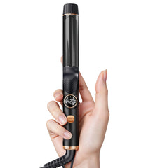 Desalo 1-inch mini travel curling iron front view for easy, on-the-go short-hair curls.