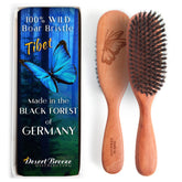 Desert Breeze Distributing wild boar bristle hairbrush front view encouraging natural shine