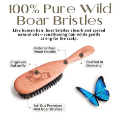 Desert Breeze Distributing wild boar bristle brush side hold for comfortable styling