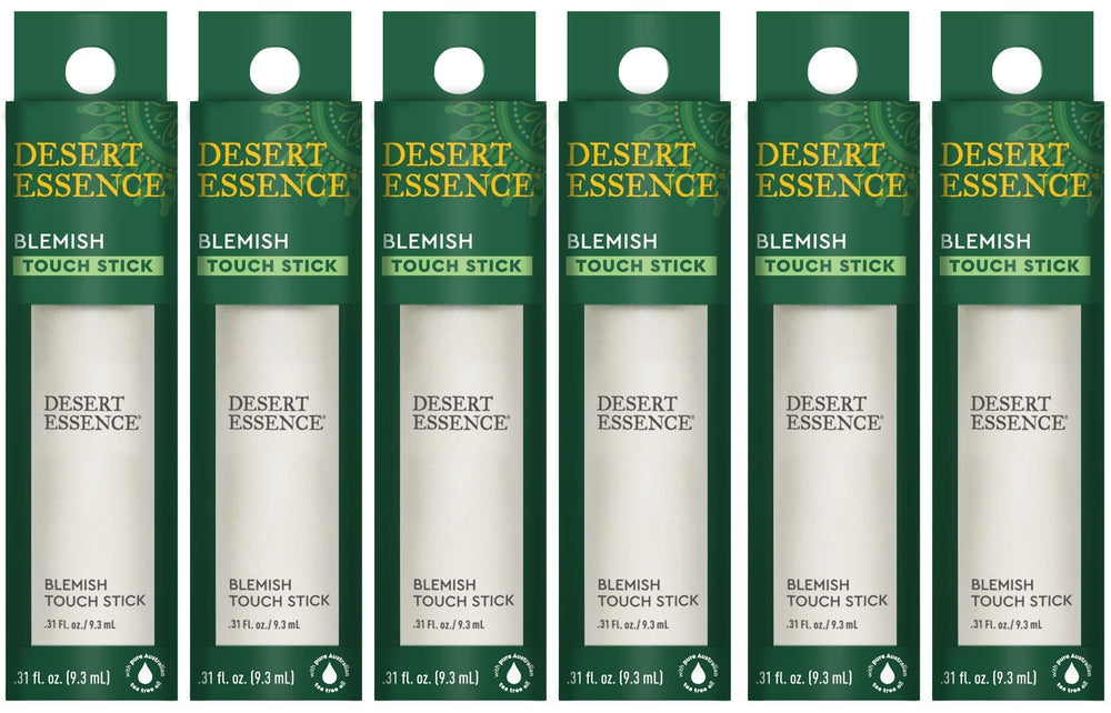 Desert Essence blemish-stick packaging; compact, travel-ready for blemish care.