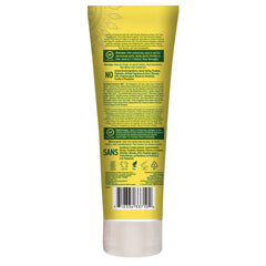 Desert Essence lemon-tea-tree-lather conditioner demonstrates lightweight moisture without greasiness after wash