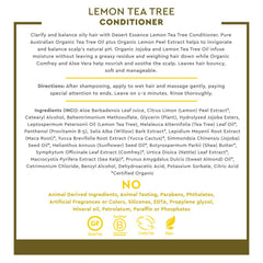 Desert Essence organic-lemon-peel-extract focuses on pH-friendly balance for calm scalp