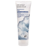 Desert Essence fragrance-free hand & body lotion bottle shows fragrance-free hydration for sensitive skin