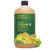 Desert Essence Tea Tree Castile Soap bottle for gentle skin cleansing.