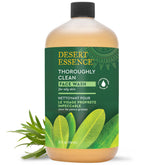 Desert Essence Thoroughly Clean Face Wash tea tree oil bottle pour for oil balance.