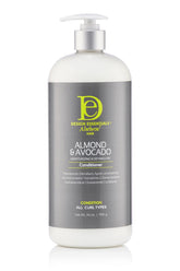 Design Essentials Almond Avocado conditioner bottle demonstrates detangling and moisture benefits