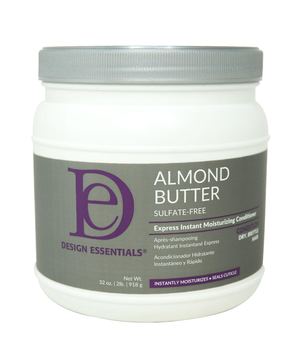 Design Essentials Almond Butter Express conditioner bottle delivering instant moisture for dry hair.