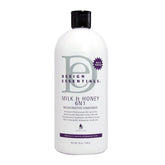 Design Essentials Milk & Honey 6N1 conditioner bottle showing HydraStrength for moisture balance and shine