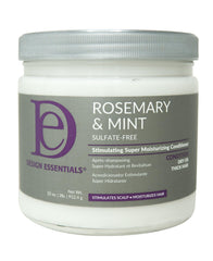 Design Essentials Rosemary & Mint conditioner bottle showing sulfate-free formula for dry hair hydration