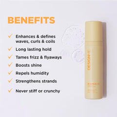 Design.Me Bounce.Me spray mist demonstrates even distribution for frizz control