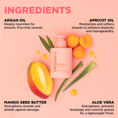Design.Me HOLD.ME styling-cream-application shows hands applying to damp hair for even distribution.