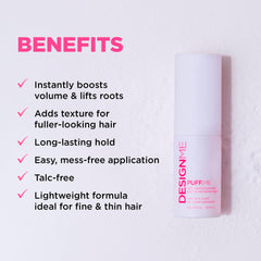 Design.Me PUFF.ME volume on straight hair highlights natural texture without weight