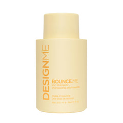 Design.Me BOUNCE.ME shampoo bottle showing curl-defining formula for vibrant curls