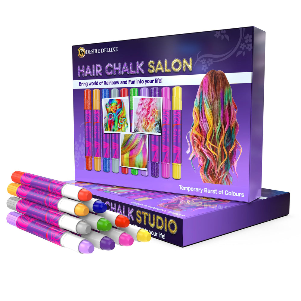 Desire Deluxe hair chalk pens collection for quick, playful color customization on hair.
