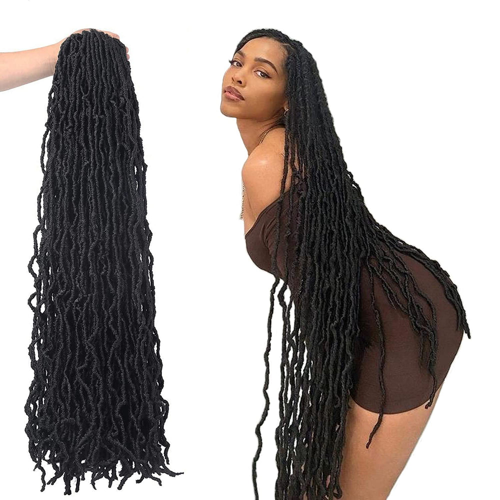 Desire4Hair 36inch soft locs crochet hair pack closeup for full-head installation.
