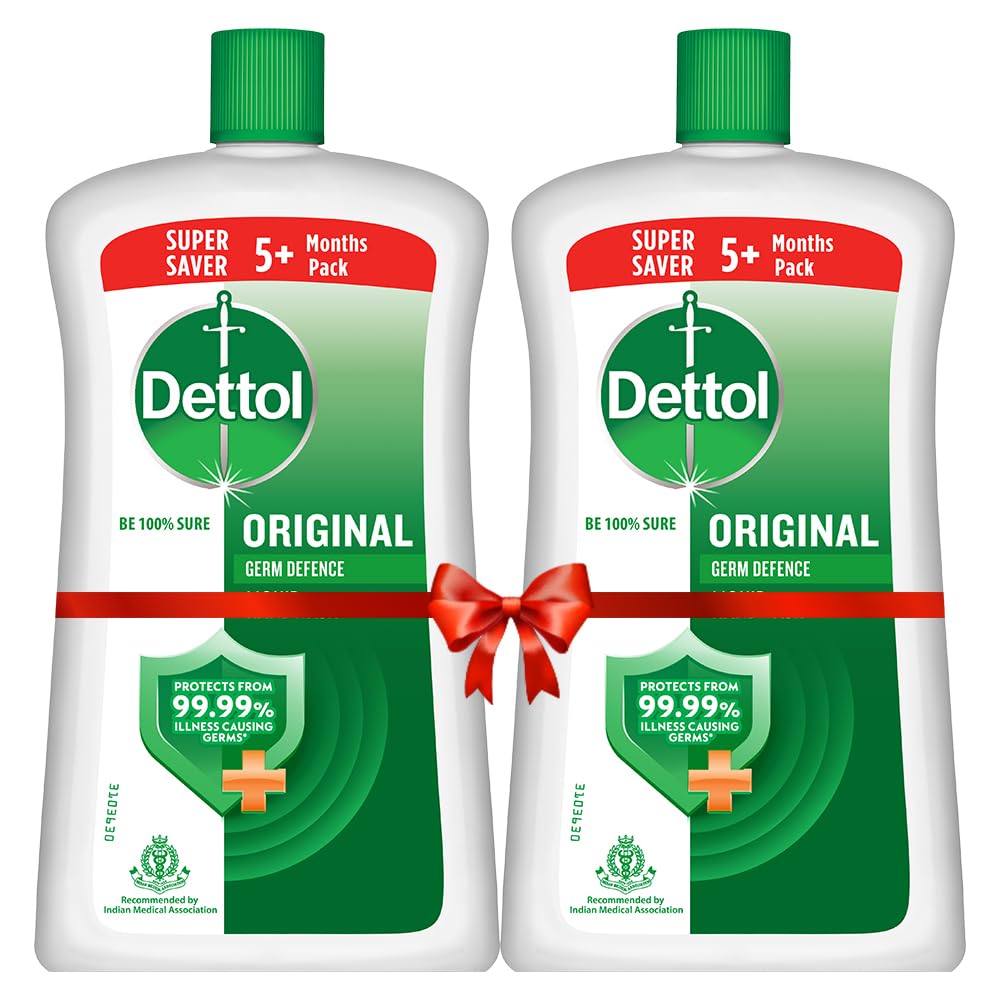 Dettol Original handwash bottle front with two-pack packaging for everyday hand hygiene