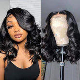 Devonia bob wig 14-inch body wave front lace for natural daily styling.