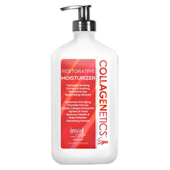 Devoted Creations Collagenetics Spa Restorative Moisturizer jar displaying rich, hydrating texture for daily skin nourishment