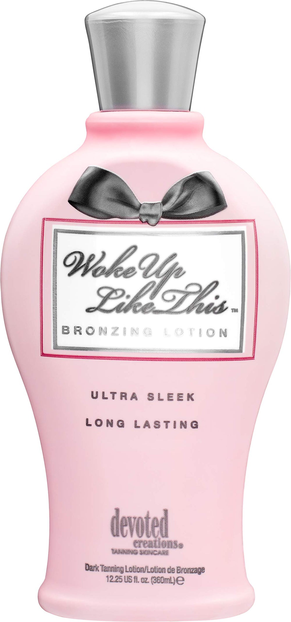 Devoted Creations WOKE UP LIKE THIS bronzing lotion bottle delivers rich color and a smooth application.
