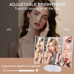 Deweisn tri-fold mirror magnification 3x-2x-1x for precise brow shaping