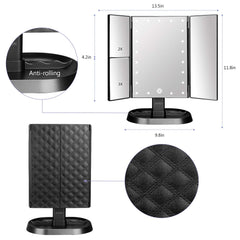 deweisn Trifold vanity mirror 3x magnification closeup highlights precise makeup details