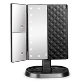 deweisn Trifold vanity mirror front view with 21 LEDs for natural lighting
