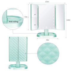 deweisn trifold vanity mirror touch control enables effortless brightness adjustment