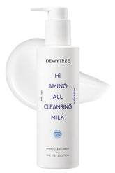 Dewytree Hi Amino All cleansing milk packshot highlighting rich, hydrating formula for sensitive skin