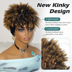 DEYNGS Afro headband wig ombre blonde shows color transition and playful vibe