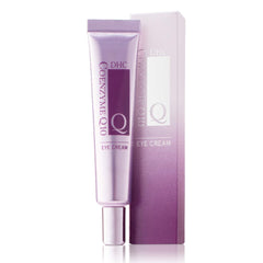 DHC CoQ10 Eye Cream application around the eye area emphasizes hydration and gentle layers.