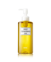 DHC Deep Cleansing Oil bottle demonstrates luxurious makeup removal and skin prep.
