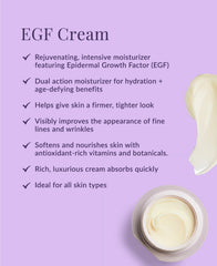 DHC EGF Cream texture swatch demonstrates smooth application and hydration