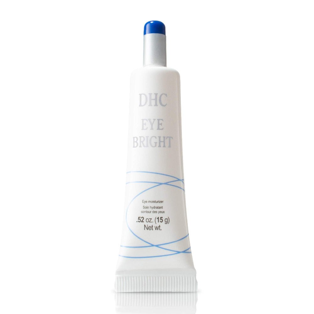 DHC Eye Bright bottle closeup showing a refreshing gel for revived eye appearance.