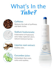 DHC Eye Bright puffiness focus demonstrates minimized under-eye swelling.