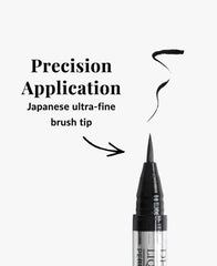 DHC eyeliner brush tip close-up shows smooth pigment flow.