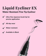 DHC Liquid Eyeliner EX water-resistant formula provides smudge-free all-day wear.