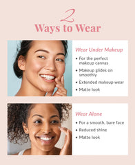 DHC Velvet Skin Coat matte finish closeup shows clear fragrance-free formula