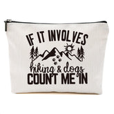 DHKG linen makeup bag forest design with zipper for organized travel cosmetics