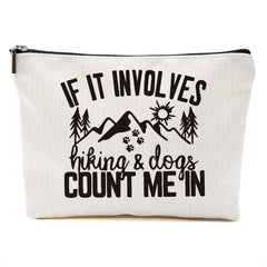 DHKG linen makeup bag forest design with zipper for organized travel cosmetics