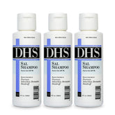 DHS SAL shampoo bottle front shows fragrance-free, medicated relief and oil control.
